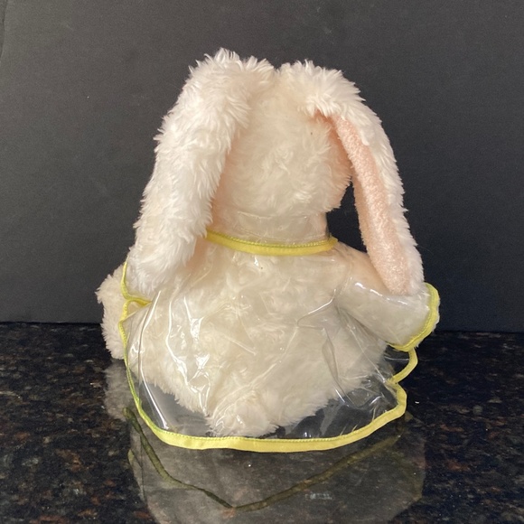 GODIVA White Lop-Eared Easter Bunny Rabbit in Clear Raincoat & Green Basket/NWT! - Picture 3 of 6